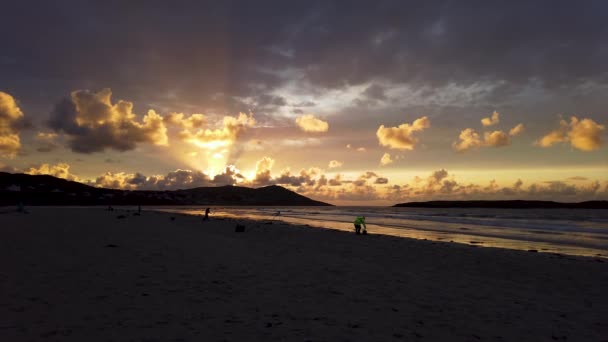 Pêche Narin Portnoo Brin Coucher Soleil Incroyable Dans Comté Donegal — Video