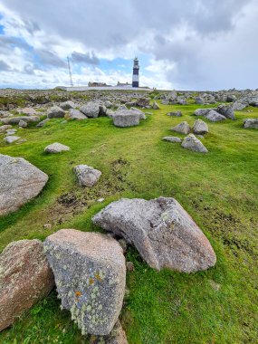 Tory Adası 'ndaki Deniz Feneri, Donegal İlçesi, İrlanda Cumhuriyeti.