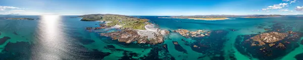 Letecký Pohled Ostrov Inishkeeragh Pláže Clouhhcorr Ostrově Arranmore Hrabství Donegal — Stock fotografie