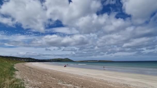 Ruhiger Tag Strand Von Narin Bei Portnoo County Donegal Irland — Stockvideo
