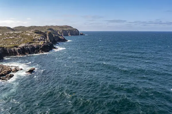 Aerial View Cliffs Sea Stacks Owey Island County Donegal Írország — Stock Fotó