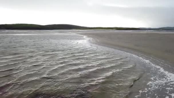 Tempête Sable Sur Plage Dooey Par Lettermacaward Dans Comté Donegal — Video