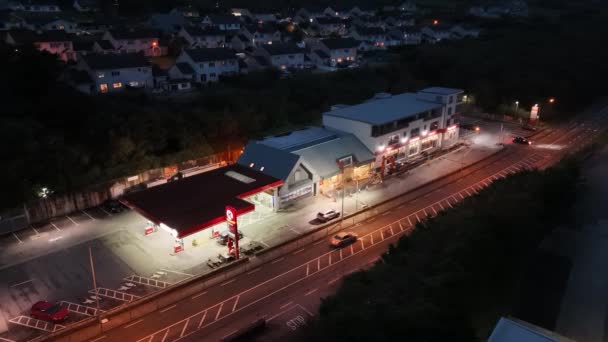 Killybegs County Donegal Ireland October 2023 Supervalu Circle Filling Station — Stock Video