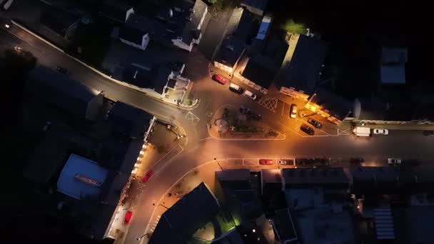 Aerial Night View Ardara County Donegal Ireland — Stock Video