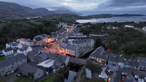 Ardara Nın Rlanda Donegal Deki Hava Gece Görüntüsü — Stok video