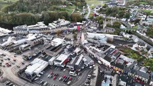 Aerial View Donegal Town County Donegal Ireland — Stock Video