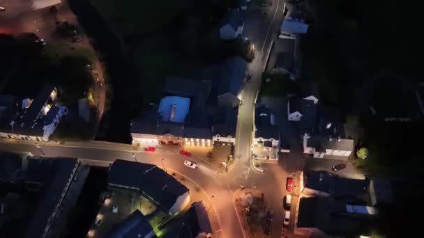 Vista Aérea Nocturna Ardara Condado Donegal Irlanda — Vídeo de stock