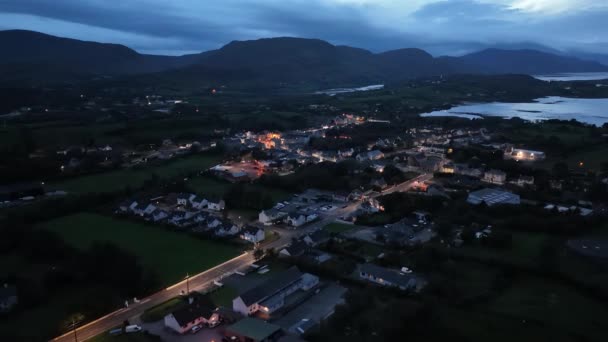 Ночной Вид Воздуха Ардару Графстве Донегал Ирландия — стоковое видео