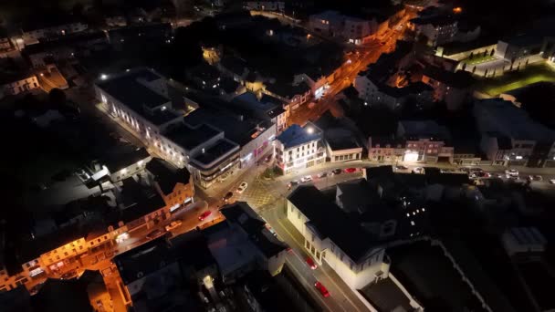 Леркени Конегалия Ирландия Октябрь 2023 Улицы Заняты Ночное Время — стоковое видео