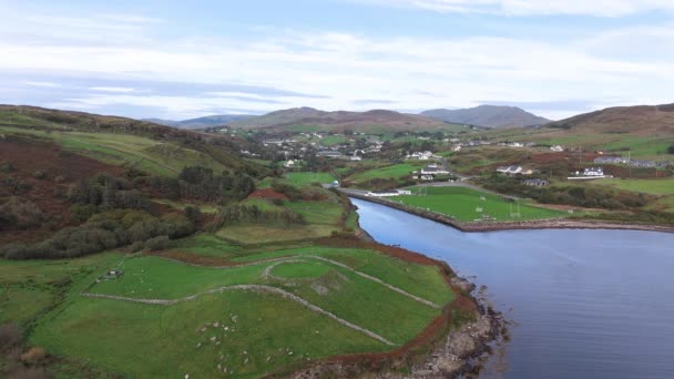 Widok Lotu Ptaka Historycznego Ringfort Kilcar Hrabstwie Donegal Irlandia — Wideo stockowe