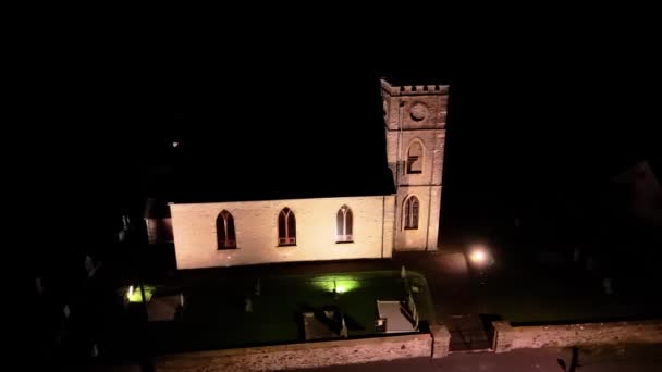 Luchtfoto Van Kerk Van Ierland Door Portnoo County Donegal Ierland — Stockvideo