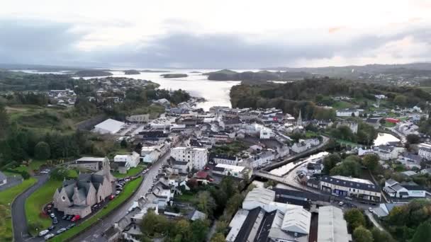 Вид Повітря Місто Донегал Графство Донегол Ірландія — стокове відео