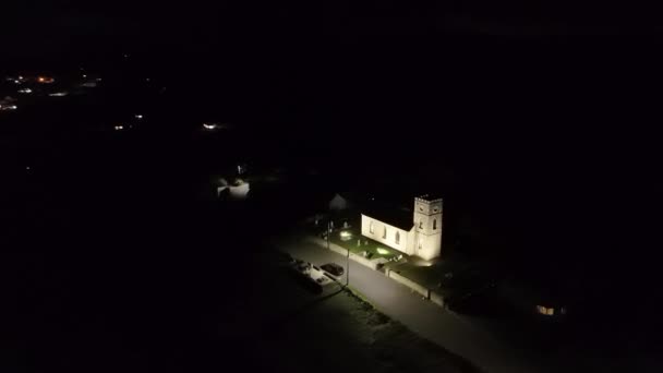 Rlanda Nın Donegal Rlanda Daki Portnoo Kentinin Hava Manzaralı Kilisesi — Stok video