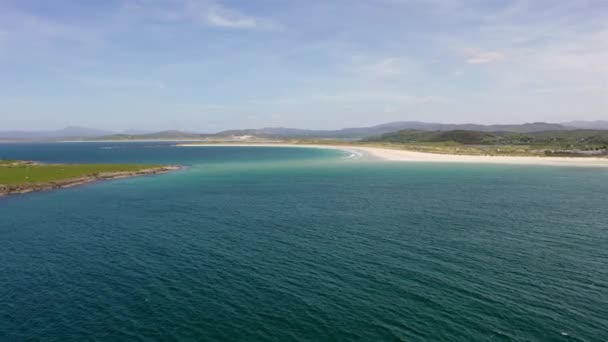 Vista Aérea Playa Narin Portnoo Condado Donegal Irlanda — Vídeos de Stock