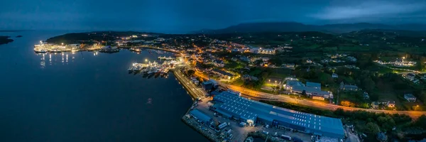 Vue Aérienne Nuit Killybegs Ville Portuaire Pêche Importante Irlande Comté — Photo