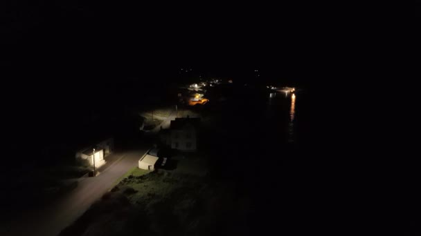 Donegal Rlanda Daki Portnoo Nun Gece Hava Görüntüsü — Stok video