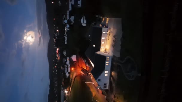 Veduta Notturna Aerea Glencolumbkille Nella Contea Donegal Repubblica Irleand — Video Stock