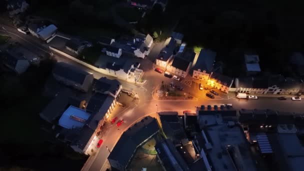 Veduta Notturna Aerea Ardara Nella Contea Donegal Irlanda — Video Stock