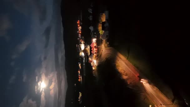 Vista Aérea Noturna Glencolumbkille Condado Donegal República Irleand — Vídeo de Stock