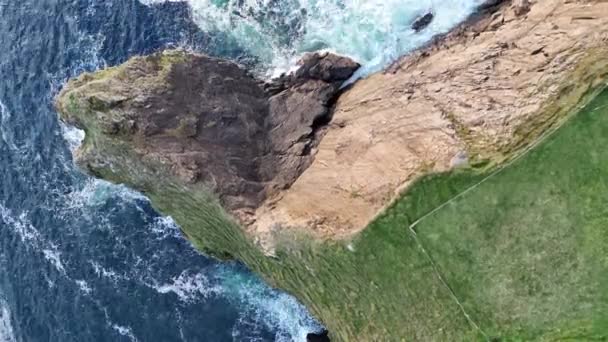 Letecký Pohled Krásné Pobřeží Malin Beg Hrabství Donegal Irsko — Stock video