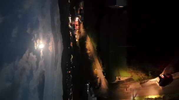 Ночной Вид Glencolumbkille Графстве Донегал Республика Ирлеанд — стоковое видео