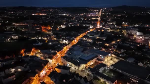Letterkenny Condado Donegal Irlanda Octubre 2023 Calle Principal Superior Está — Vídeos de Stock