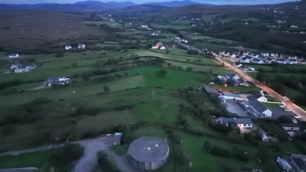 Vista Aérea Nocturna Ringfort Ardara Condado Donegal Irlanda — Vídeos de Stock