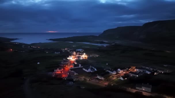 Widok Lotu Ptaka Glencolumbkille Hrabstwie Donegal Republika Irlandzka — Wideo stockowe