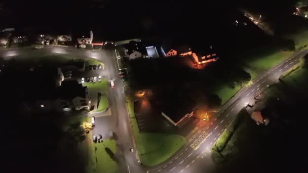 Vista Aerea Notturna Glenties Nella Contea Donegal Irlanda — Video Stock