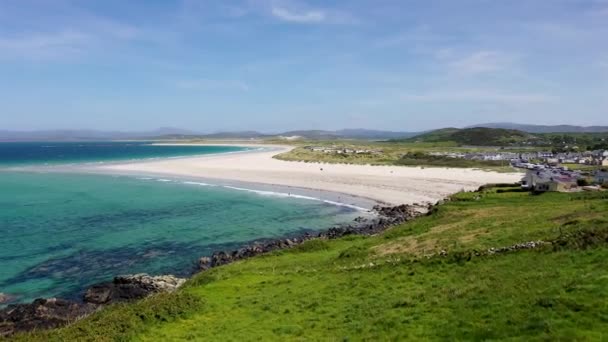 Vista Aérea Playa Narin Portnoo Condado Donegal Irlanda — Vídeos de Stock