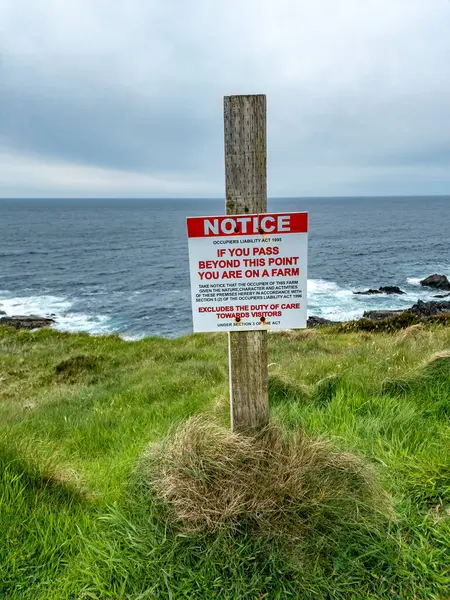 Malin Head County Donegal May 2023 Sign Informing Farm Boundary — Stock Photo, Image