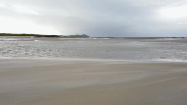 Zandstorm Het Strand Van Dooey Lettermacaward County Donegal Ierland — Stockvideo