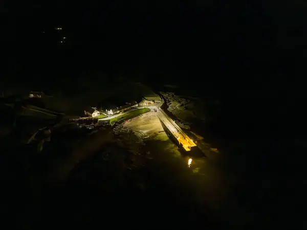 Letecký Noční Pohled Přístav Portnoo Hrabství Donegal Irsko — Stock fotografie