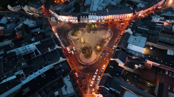 Вид Місто Донегаль Вночі Графство Донегал Ірландія — стокове відео