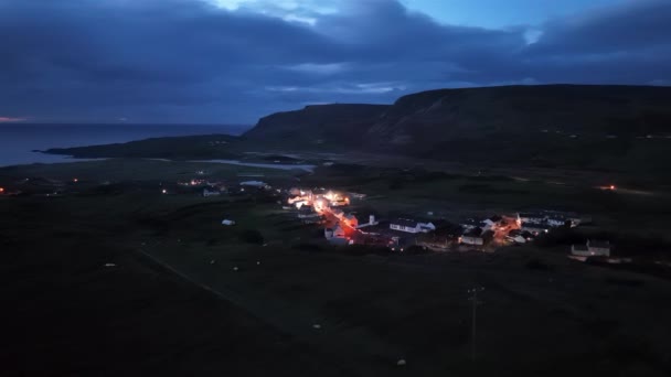 Irleand Cumhuriyeti Donegal Lçesi Nde Glencolumbkille Hava Gece Görüşü — Stok video