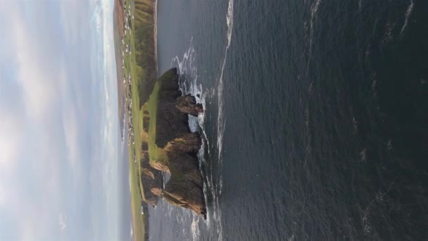 Letecký Pohled Dun Alt Promontory Fort Malin Beg Hrabství Donegal — Stock video
