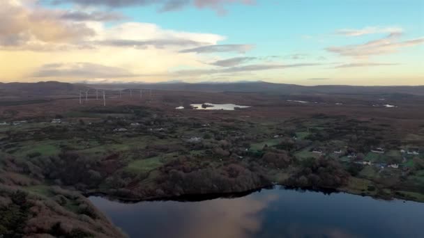 Letecký Pohled Úžasný Východ Slunce Lough Fad Portnoo County Donegal — Stock video