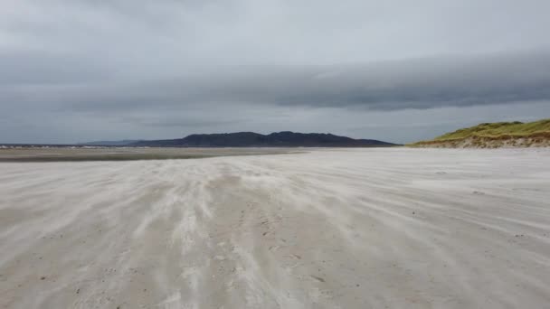 Sand Storm Dooey Beach Lettermacaward County Donegal Ireland — Stock Video