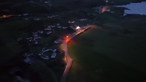 Letecký Noční Pohled Glencolumbkille Hrabství Donegal Irská Republika — Stock video
