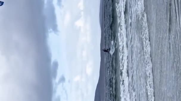 Portnoo County Donegal Irlanda Septiembre 2023 Kite Surfer Usando Viento — Vídeos de Stock