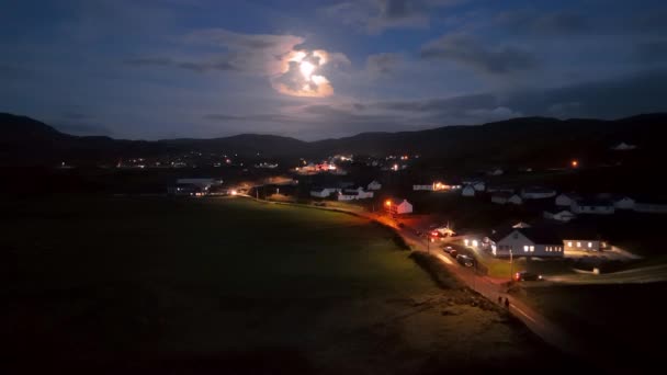 Irleand Cumhuriyeti Donegal Lçesi Nde Glencolumbkille Hava Gece Görüşü — Stok video