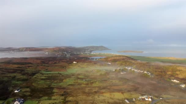 Letecký Pohled Bonny Glen Portnoo Fog County Donegal Ireland — Stock video