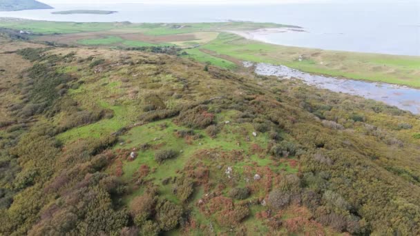 爱尔兰Castlegoland County Donegal Cashelgolan的空中景观 — 图库视频影像