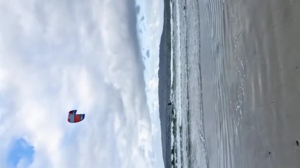 Portnoo County Donegal Ireland September 2023 Kite Surfer Using Wind — Stock Video