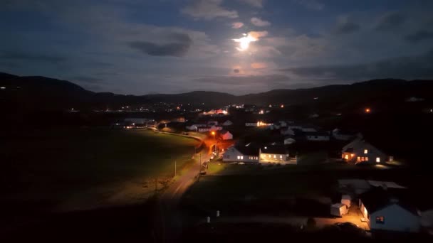 Vue Aérienne Nuit Glencolumbkille Dans Comté Donegal République Irleand — Video