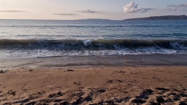 Waves Narin Strand Beautiful Large Blue Flag Beach Portnoo County — Stock Video