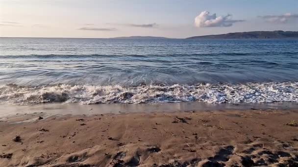 Waves Narin Strand Beautiful Large Blue Flag Beach Portnoo County — Wideo stockowe