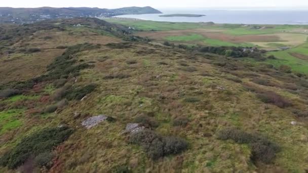 Flygfoto Över Cashelgolan Castlegoland County Donegal Irland — Stockvideo