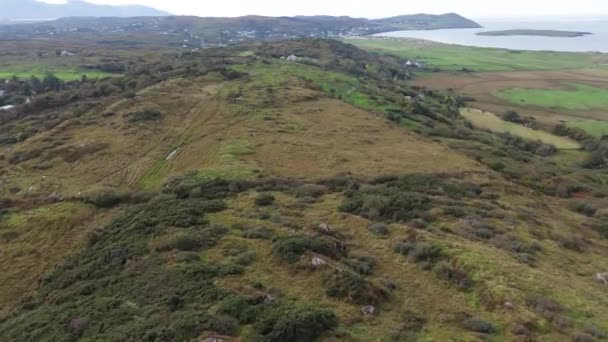 Αεροφωτογραφία Του Cashelgolan Castlegoland County Donegal Ιρλανδία — Αρχείο Βίντεο