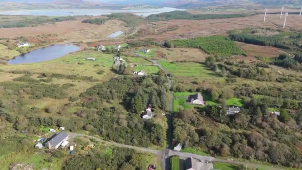 Aereo Lough Fad Verso Bonny Glen Portnoo County Donegal — Video Stock